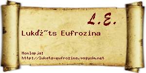 Lukáts Eufrozina névjegykártya